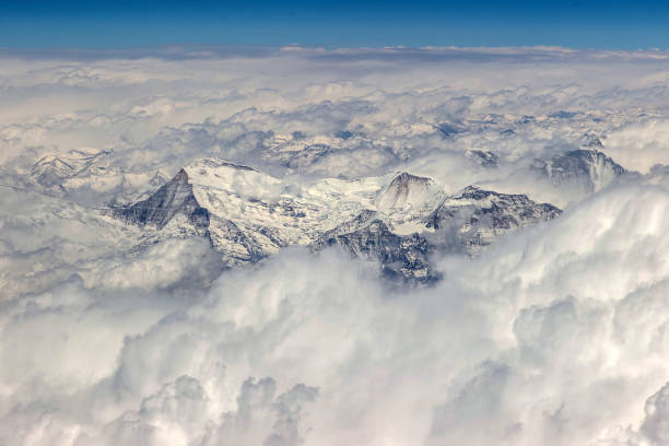 Everest close up aerial view from plane